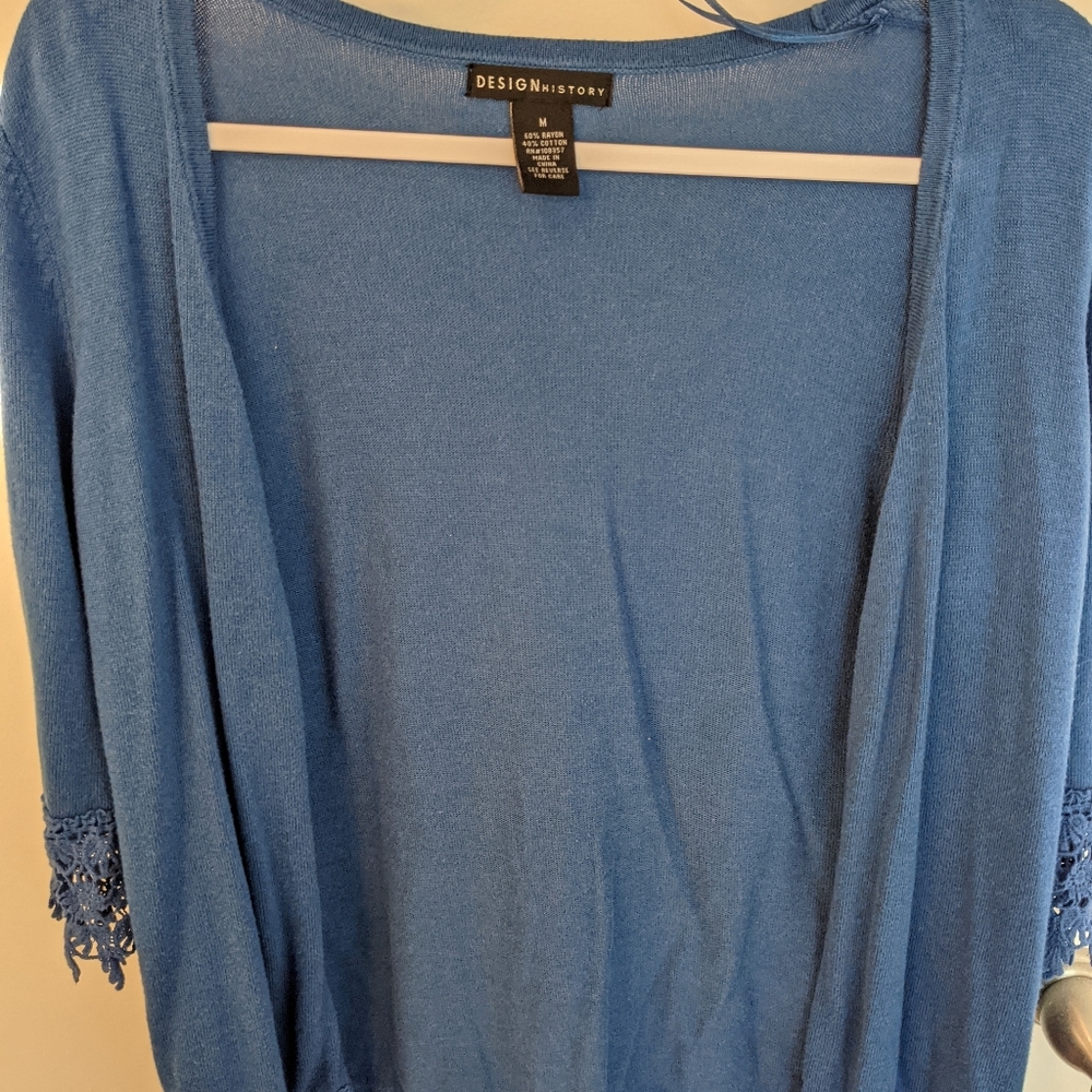 Blue cardigan sweater